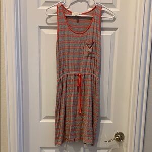 Striped Sleeveless Dress with Pocket